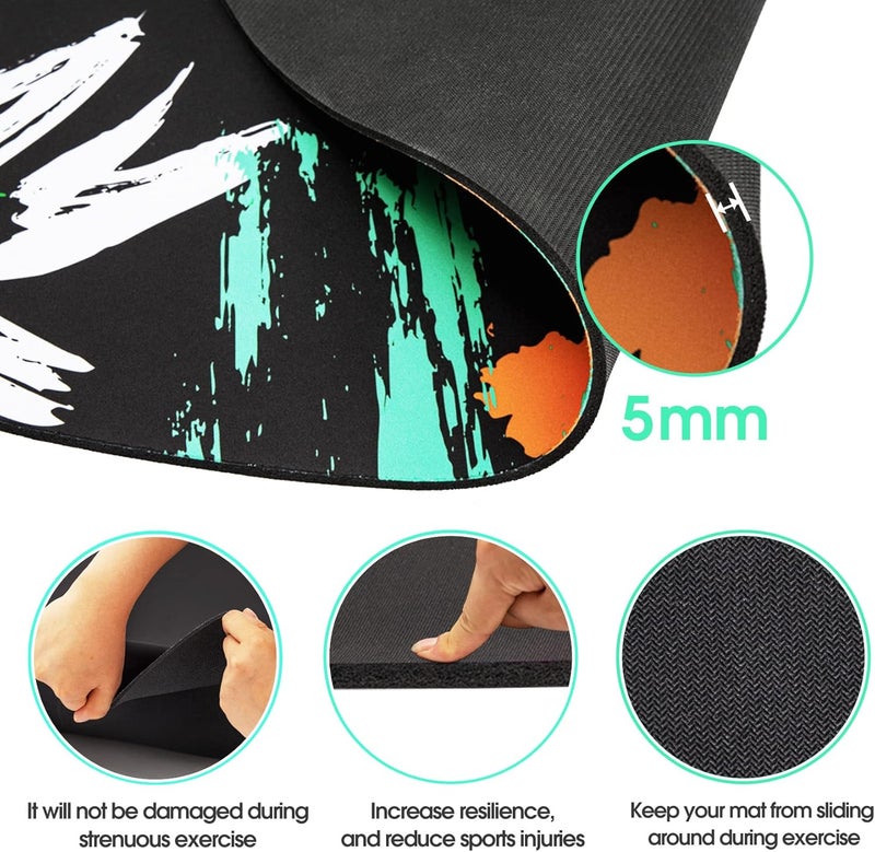 Flowort Cheete Jump Rope Mat Large Rubber Exercise Mat Indoor Outdoor Shock Absorbing Mat Non-Slip Oval Design for Floor & Rope Protection, Workout Mats for Home Gym Flooring - Image 4